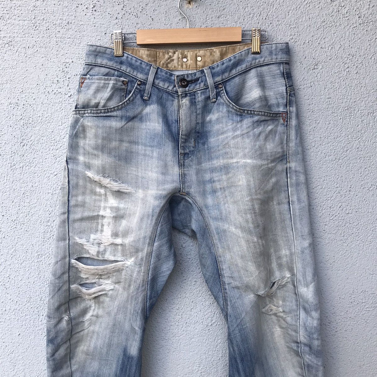 Edwin Vintage Edwin Denim Distressed Crotch-C Faded Jeans Size US 32 / EU 48 - 2 Thumbnail