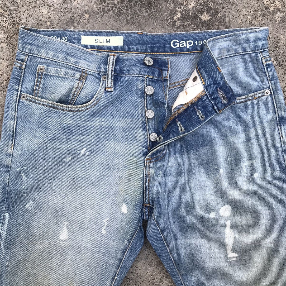 Japanese Brand Vintage Gap Denim Paint Splattered Faded Light Wash Jeans Size US 32 / EU 48 - 7 Thumbnail