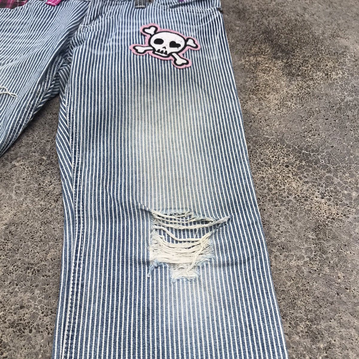 If Six Was Nine Vintage COLZA Distressed Skull Patches Double Waist Pants Size US 30 / EU 46 - 7 Thumbnail