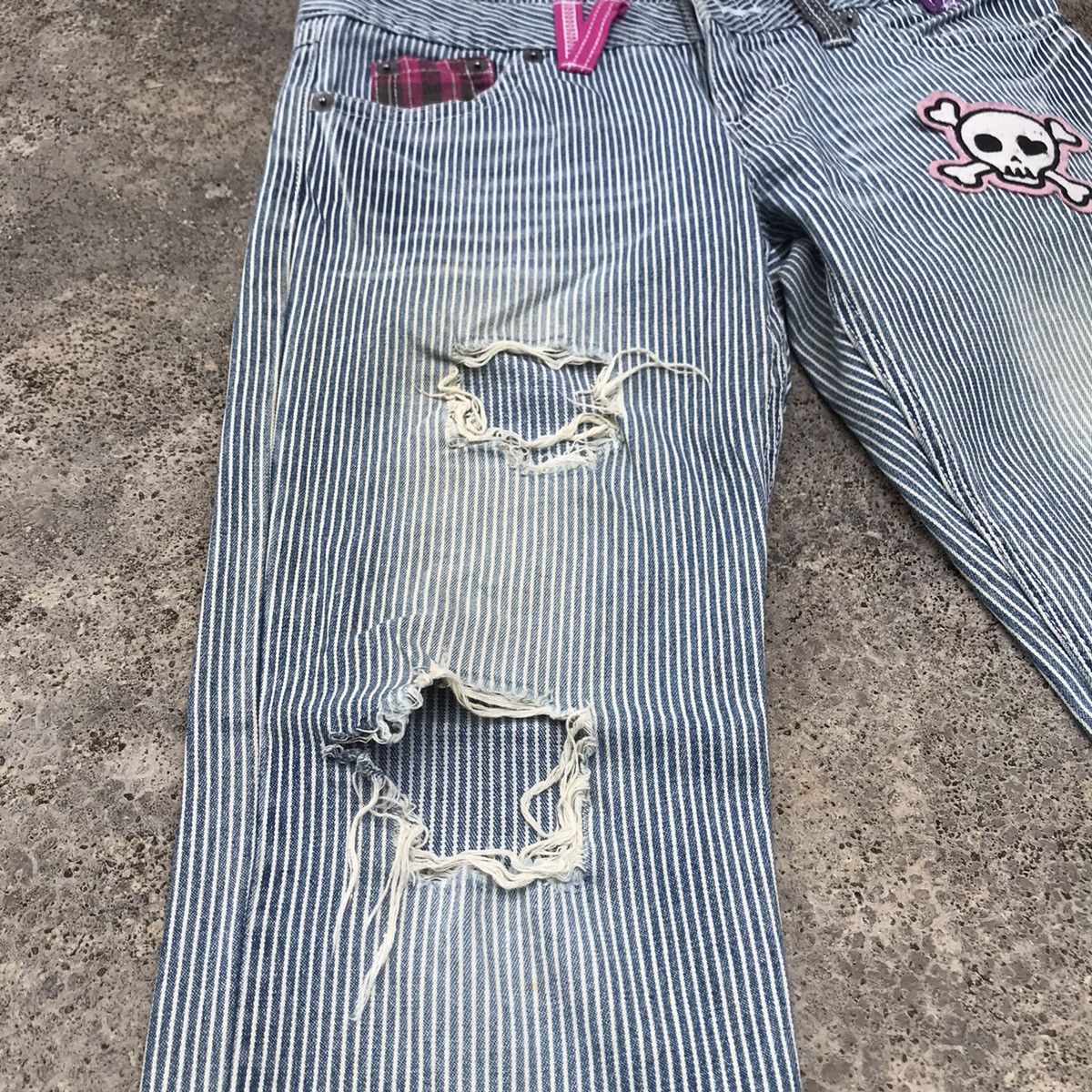 If Six Was Nine Vintage COLZA Distressed Skull Patches Double Waist Pants Size US 30 / EU 46 - 6 Thumbnail