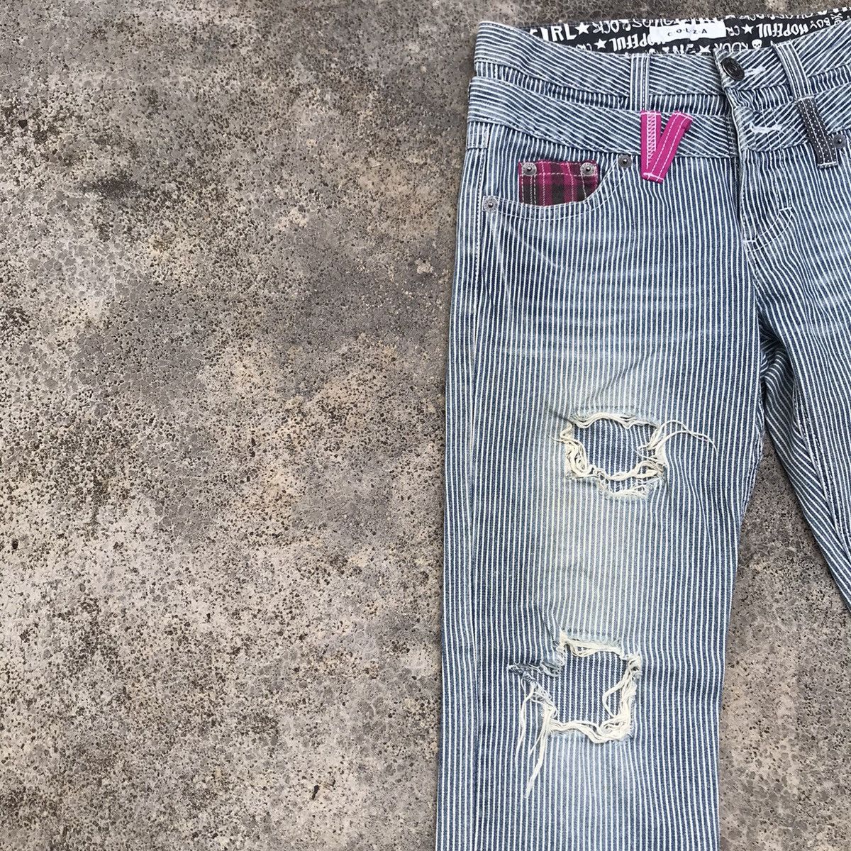 If Six Was Nine Vintage COLZA Distressed Skull Patches Double Waist Pants Size US 30 / EU 46 - 4 Thumbnail