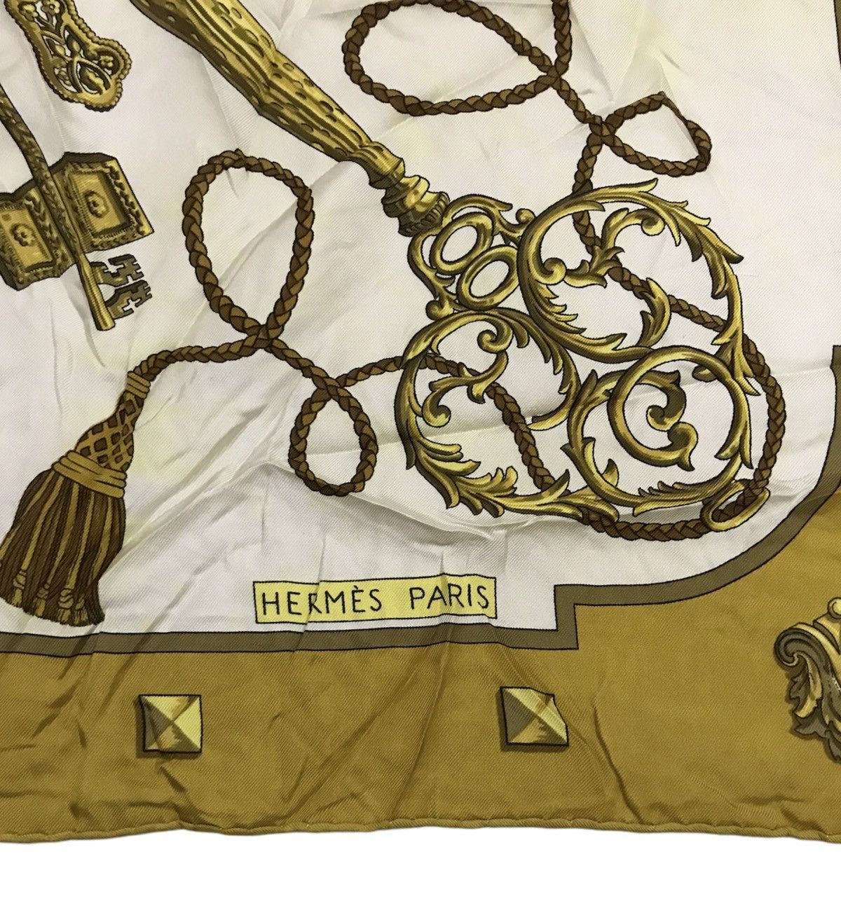 Hermes master key silk scarf