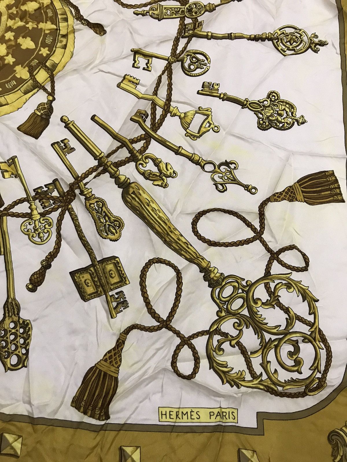 Hermes master key silk scarf