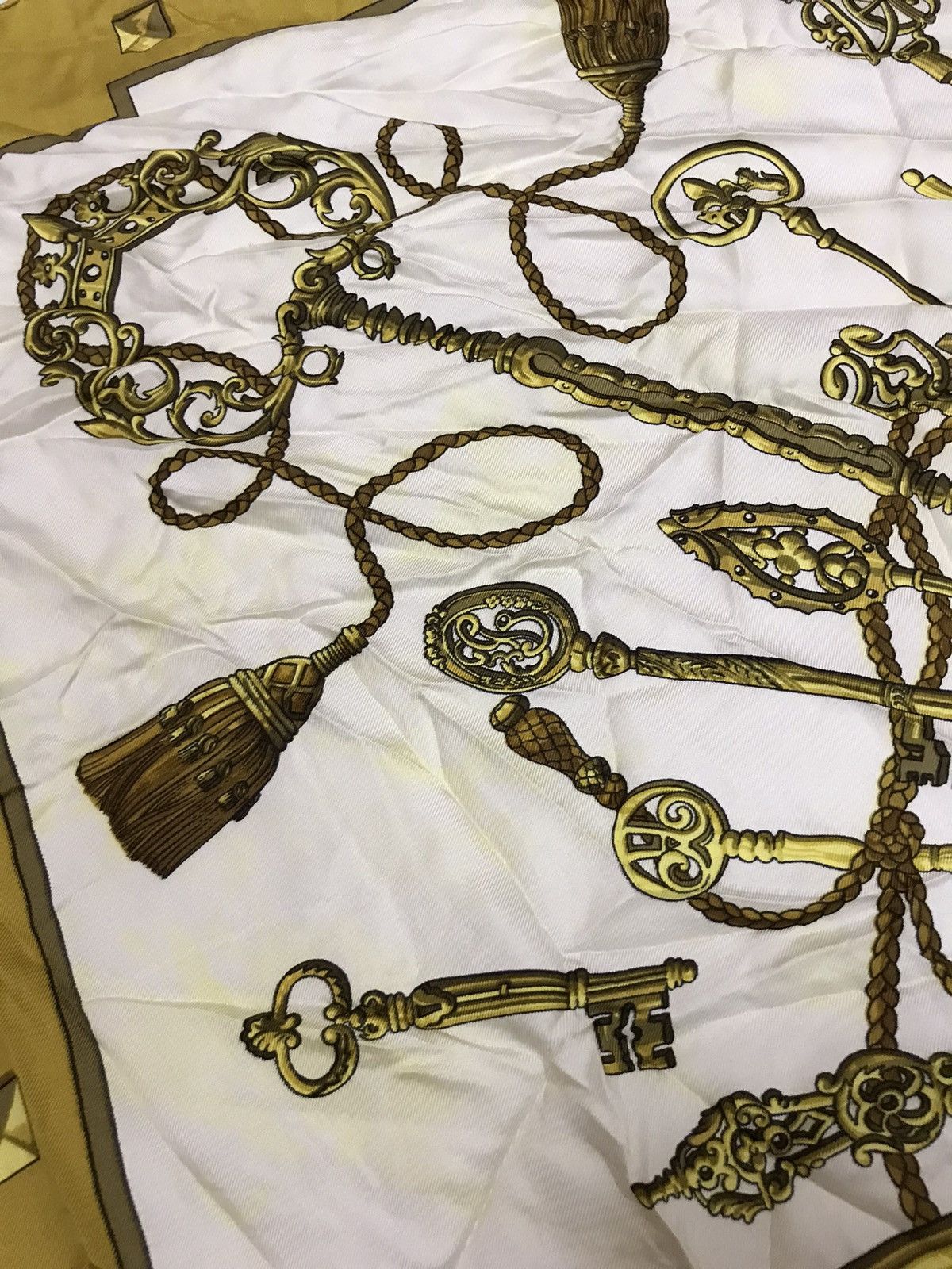 Hermes master key silk scarf