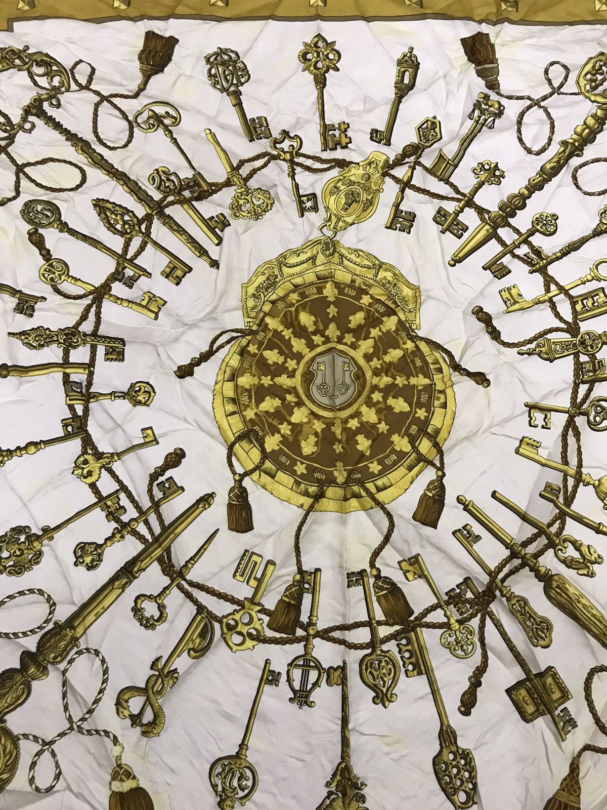 Hermes master key silk scarf