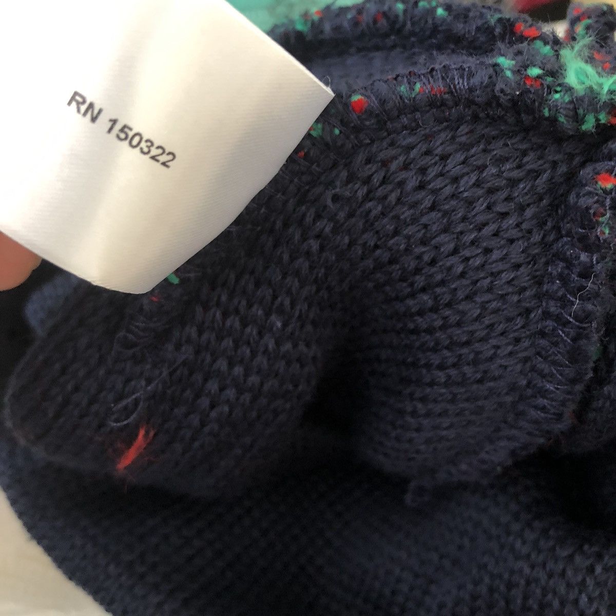 Noah Noah MERINO Paisley Beanie NAVY Size ONE SIZE - 4 Thumbnail