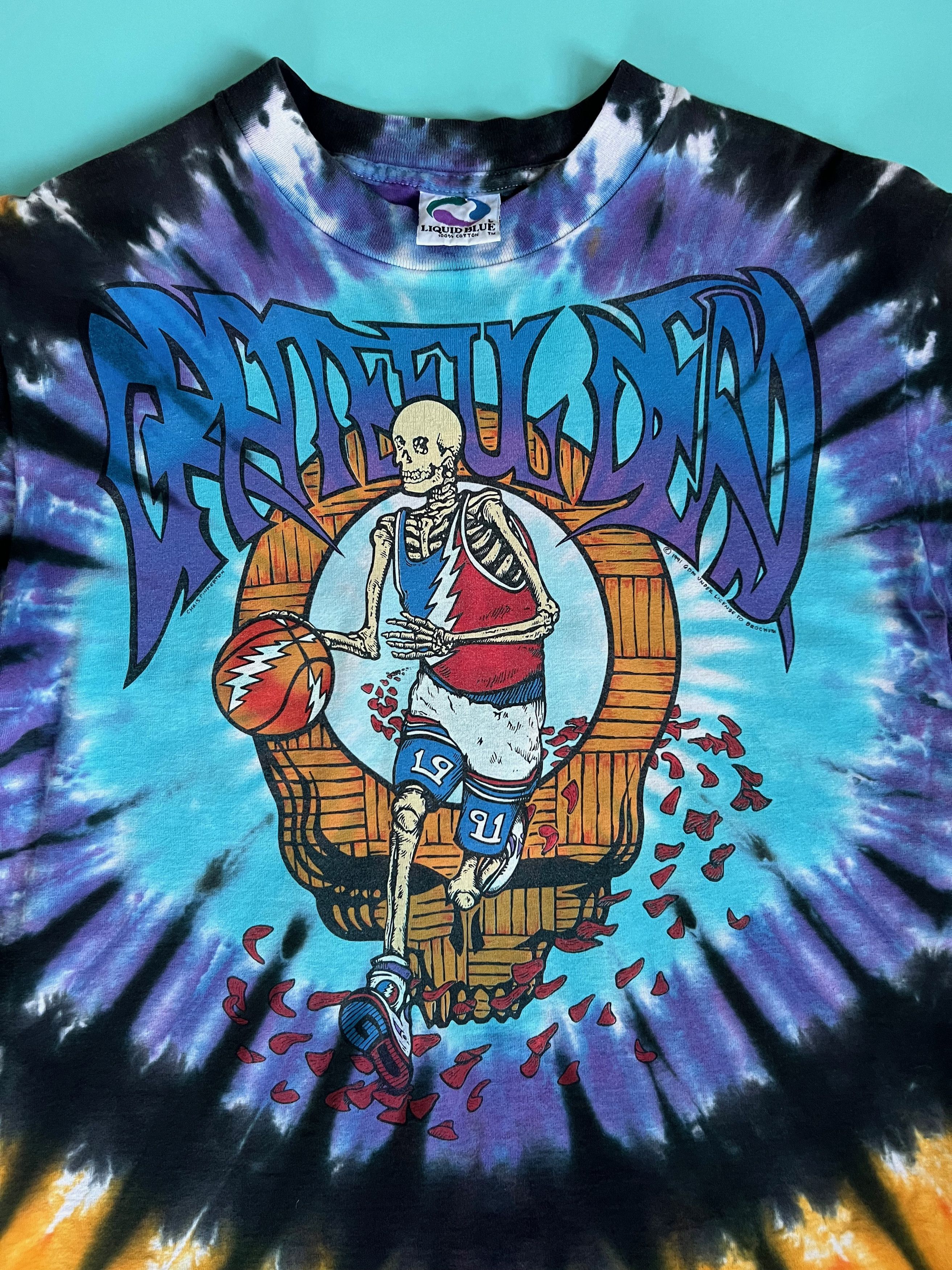 Grateful Dead × Liquid Blue × Vintage 1991 Grateful Dead Boston Garden Liquid Blue Tie Dye Tee Size US L / EU 52-54 / 3 - 2 Thumbnail