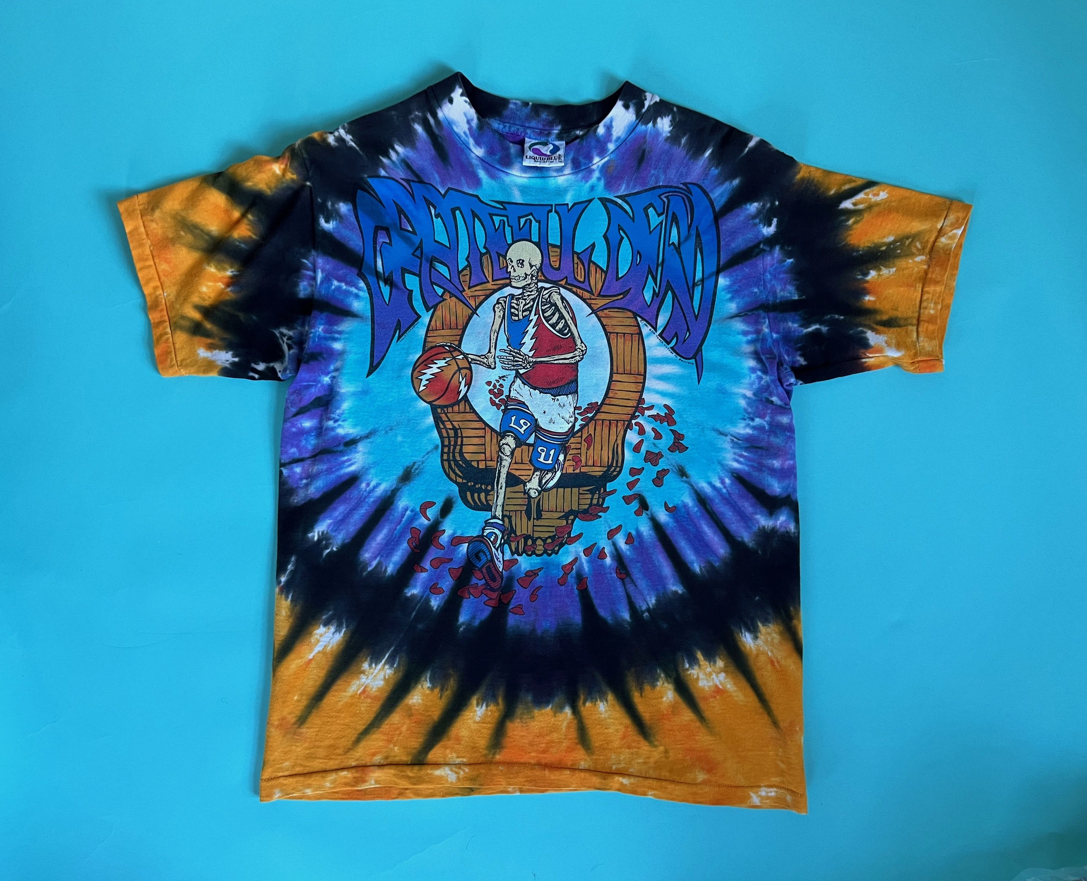Grateful Dead × Liquid Blue × Vintage 1991 Grateful Dead Boston Garden Liquid Blue Tie Dye Tee Size US L / EU 52-54 / 3 - 1 Thumbnail