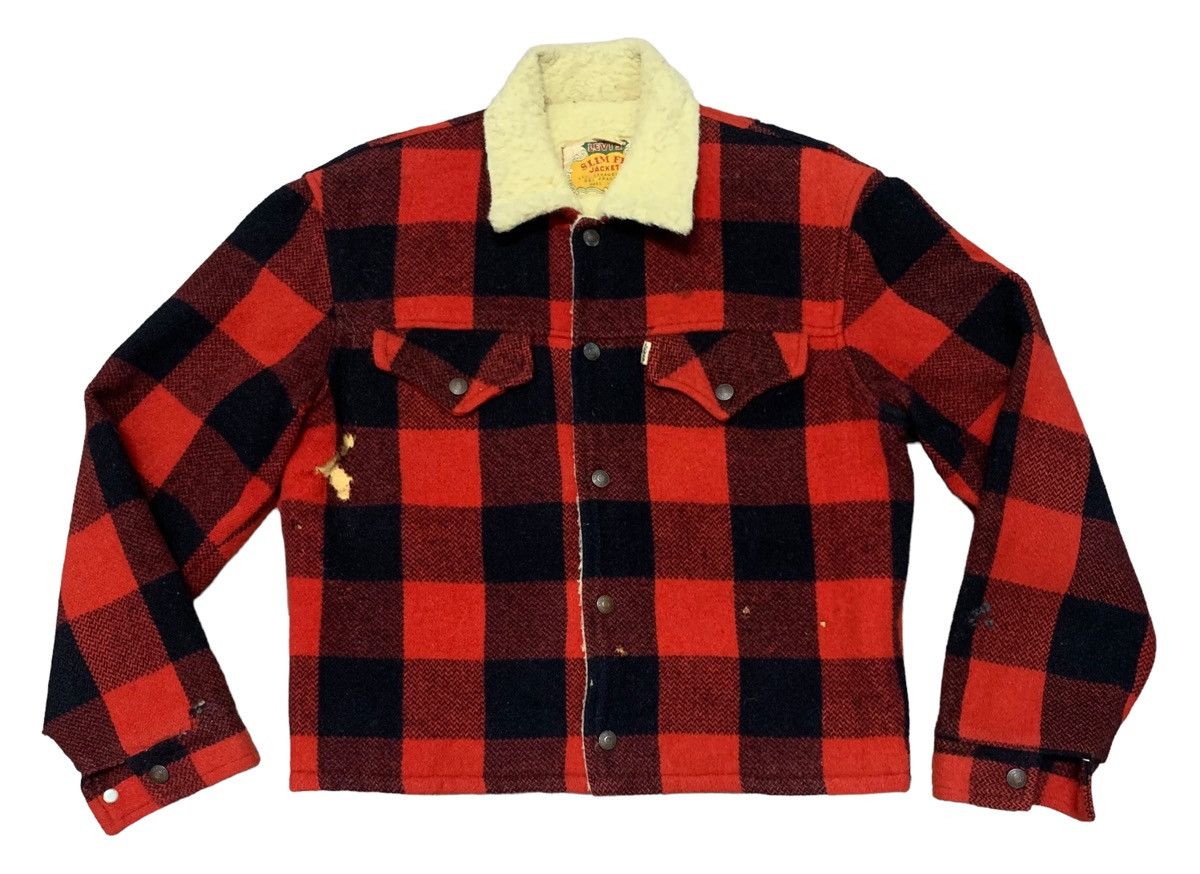 Levi's Rare Design Vintage Brand Levis Big "E" Sherpa Jacket 1960s Size US M / EU 48-50 / 2 - 1 Thumbnail