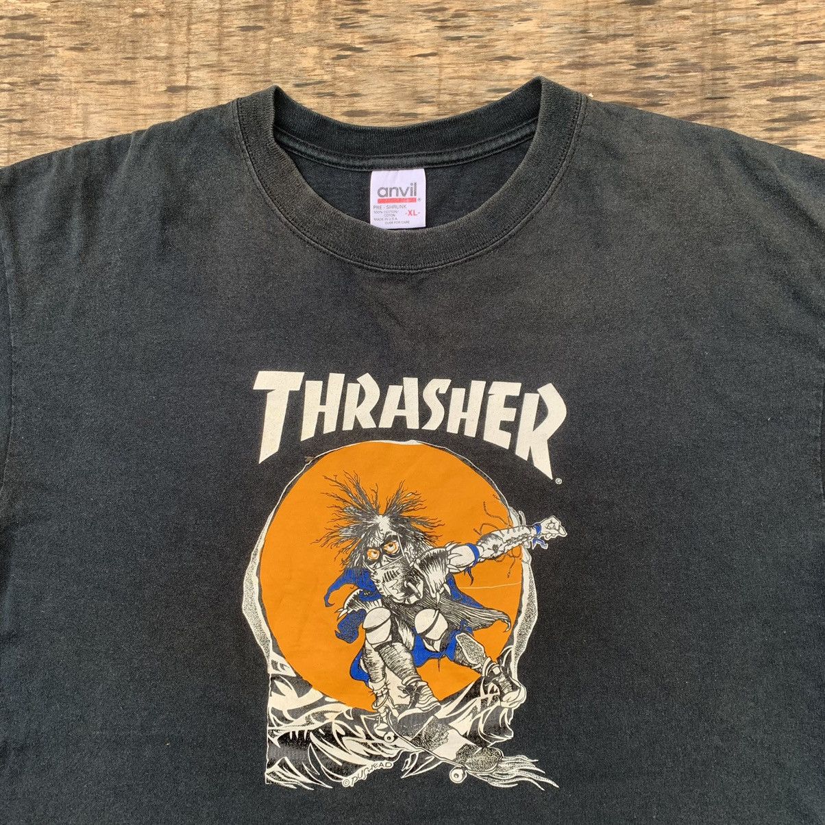 Thrasher × Vintage Vintage 90s Thrasher Pushead Design Tshirt Size US L / EU 52-54 / 3 - 4 Thumbnail