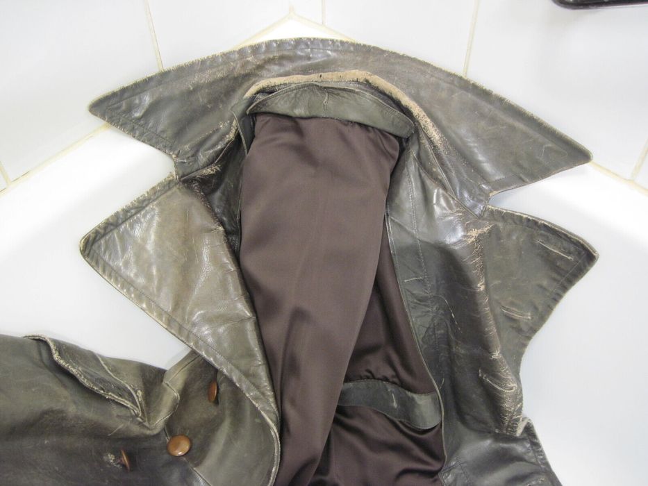 Hugo Boss Original WW2 Luftwaffe Officers Leather overcoat 1940 | Grailed