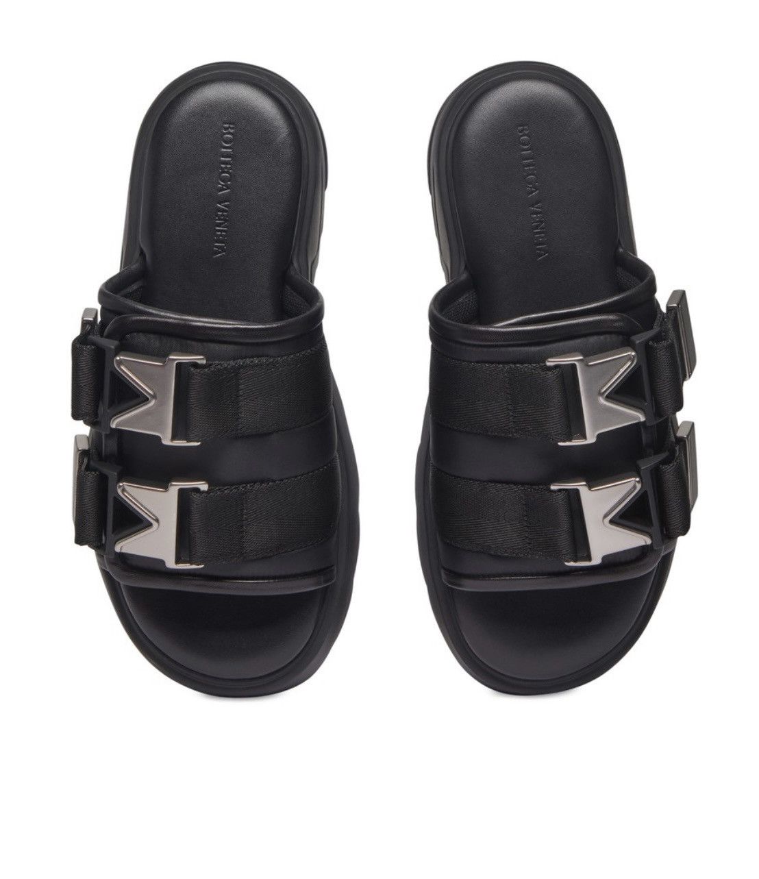 image of Bottega Veneta Padded Sandals in Black, Men's (Size 9)