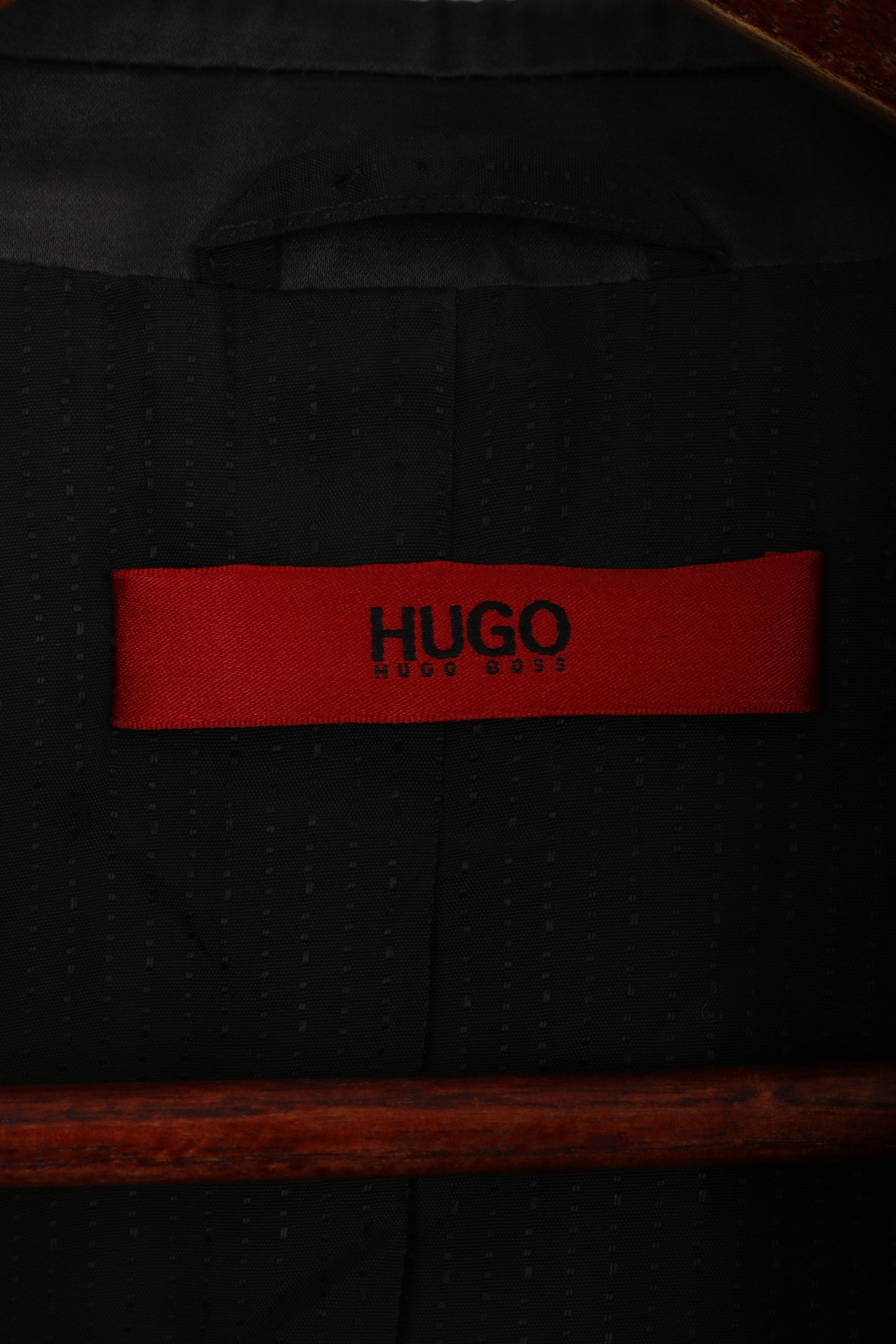 Hugo Boss Hugo Boss Men 38 48 Blazer Black Shiny VTG 5565 Size 38R - 5 Thumbnail