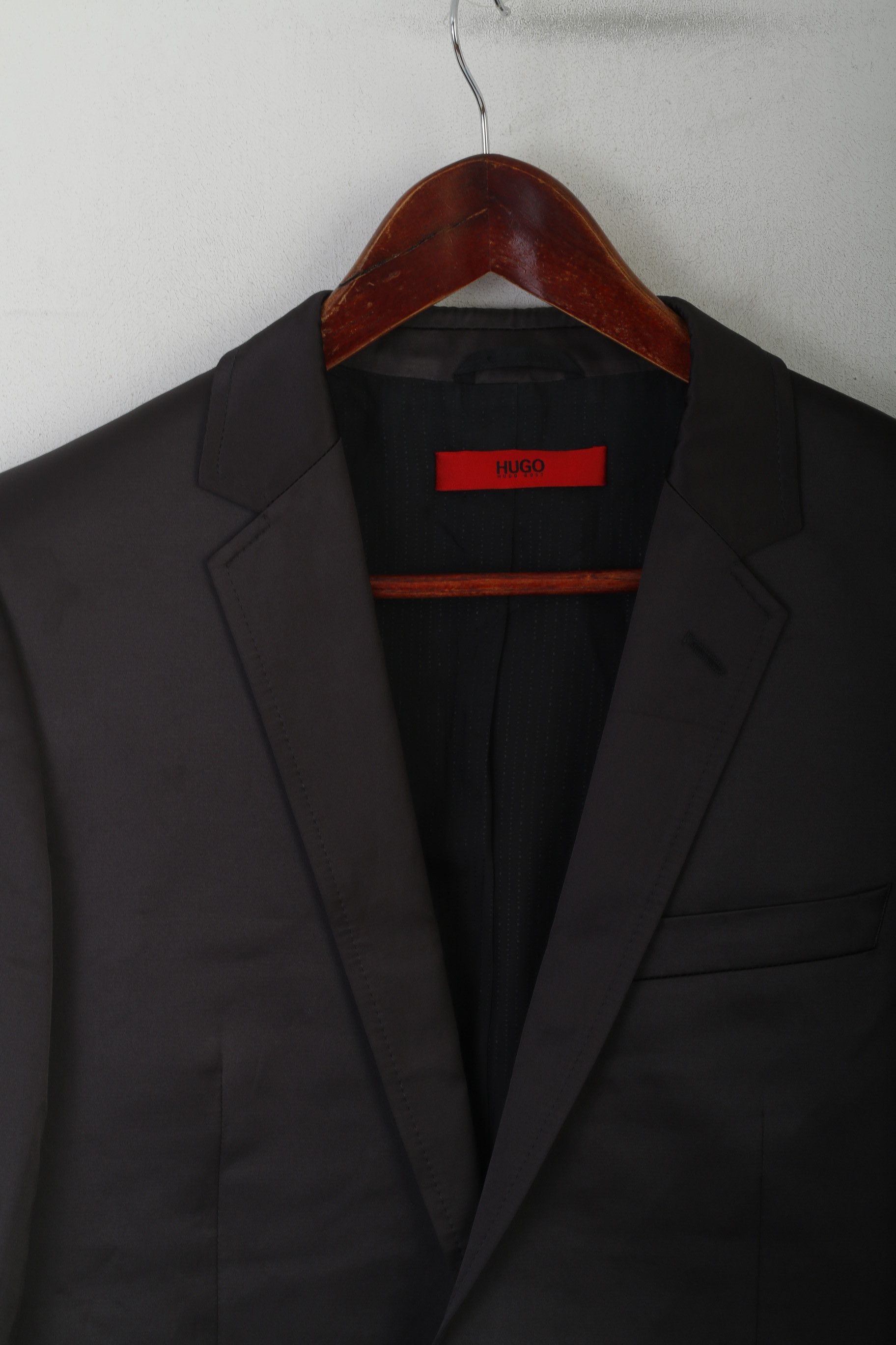 Hugo Boss Hugo Boss Men 38 48 Blazer Black Shiny VTG 5565 Size 38R - 3 Thumbnail
