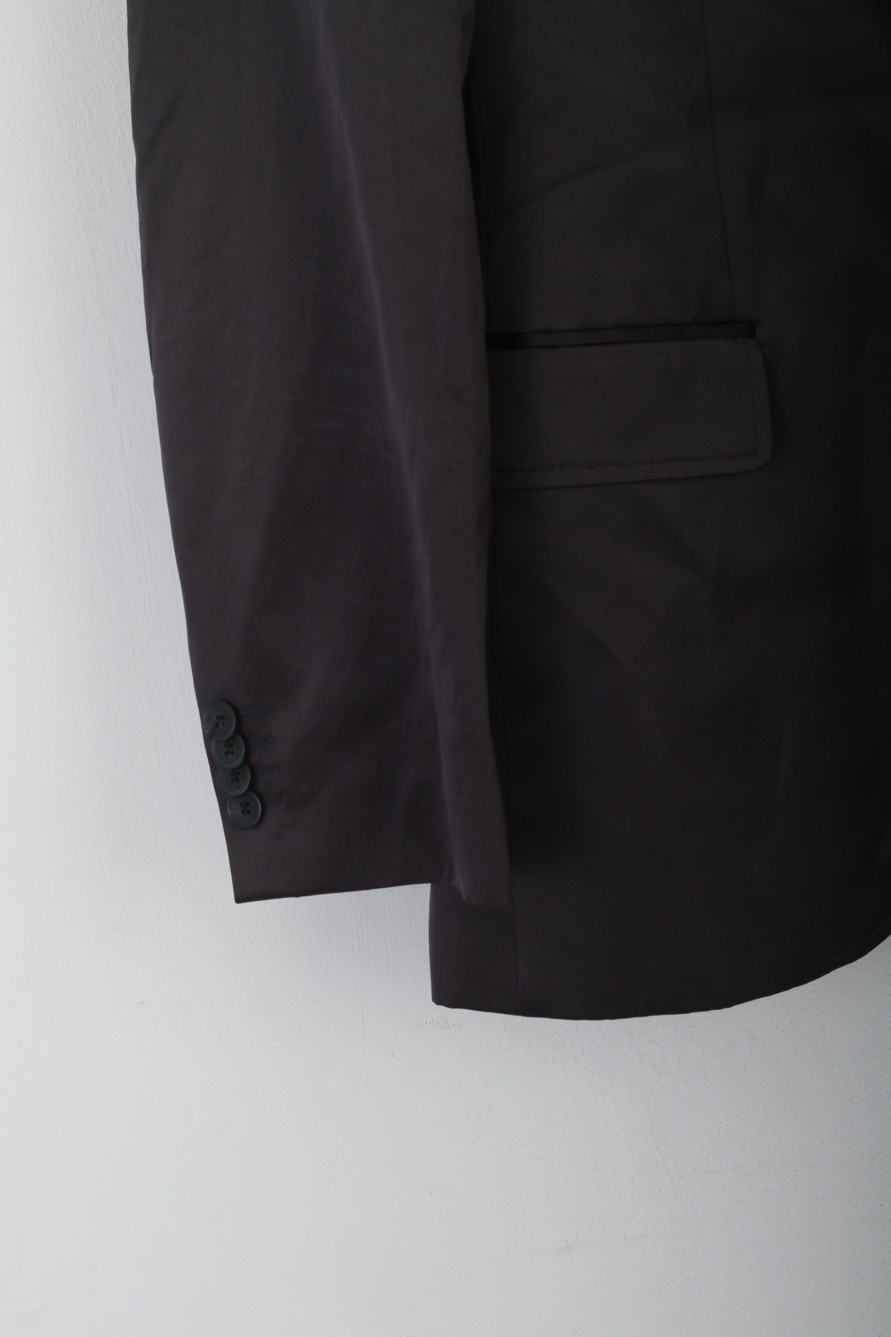 Hugo Boss Hugo Boss Men 38 48 Blazer Black Shiny VTG 5565 Size 38R - 4 Thumbnail