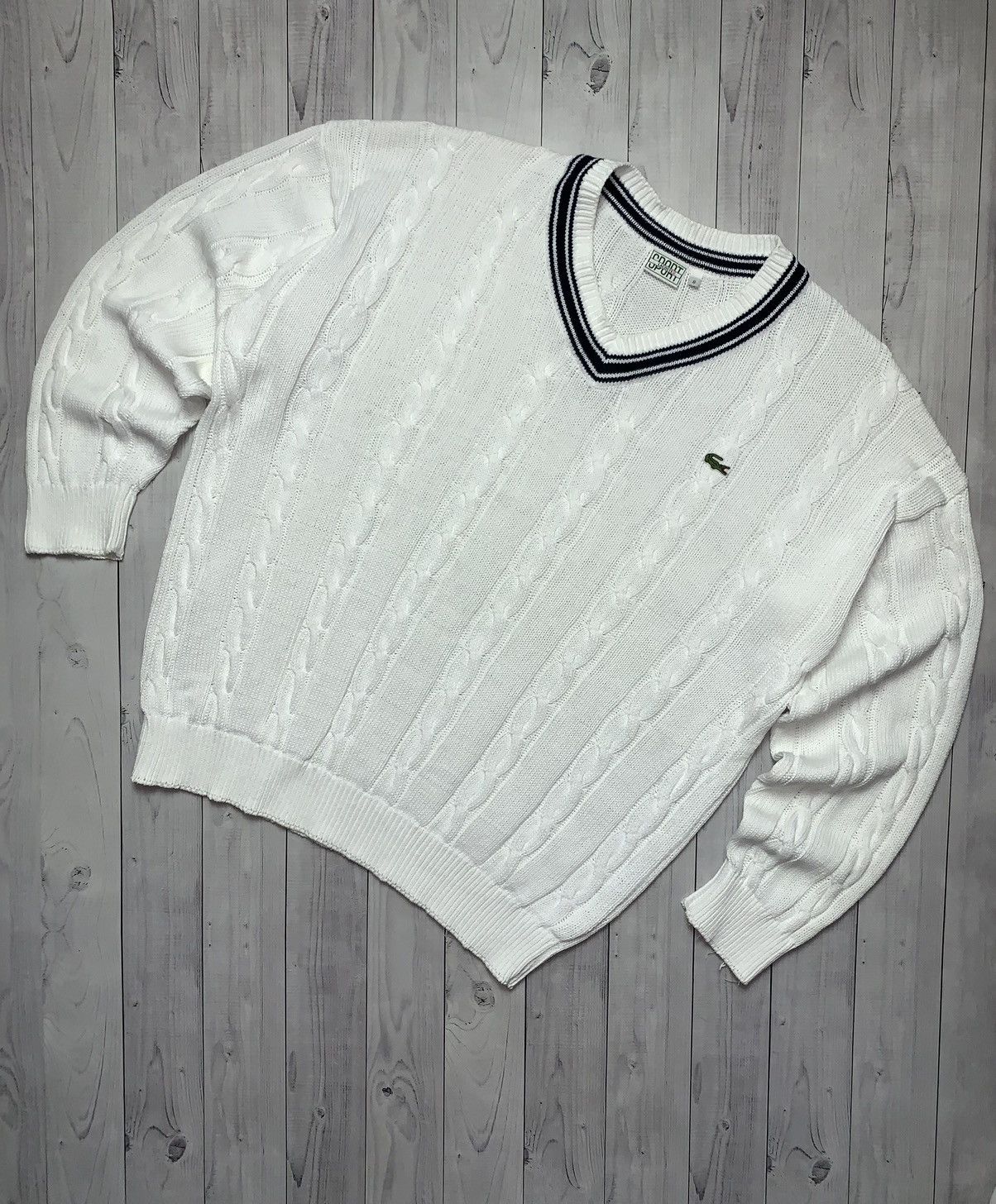 Vintage Lacoste sweater logo knitted rare size XXl