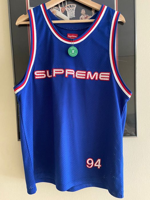 Supreme Rhinestone basketball jersey | Grailed