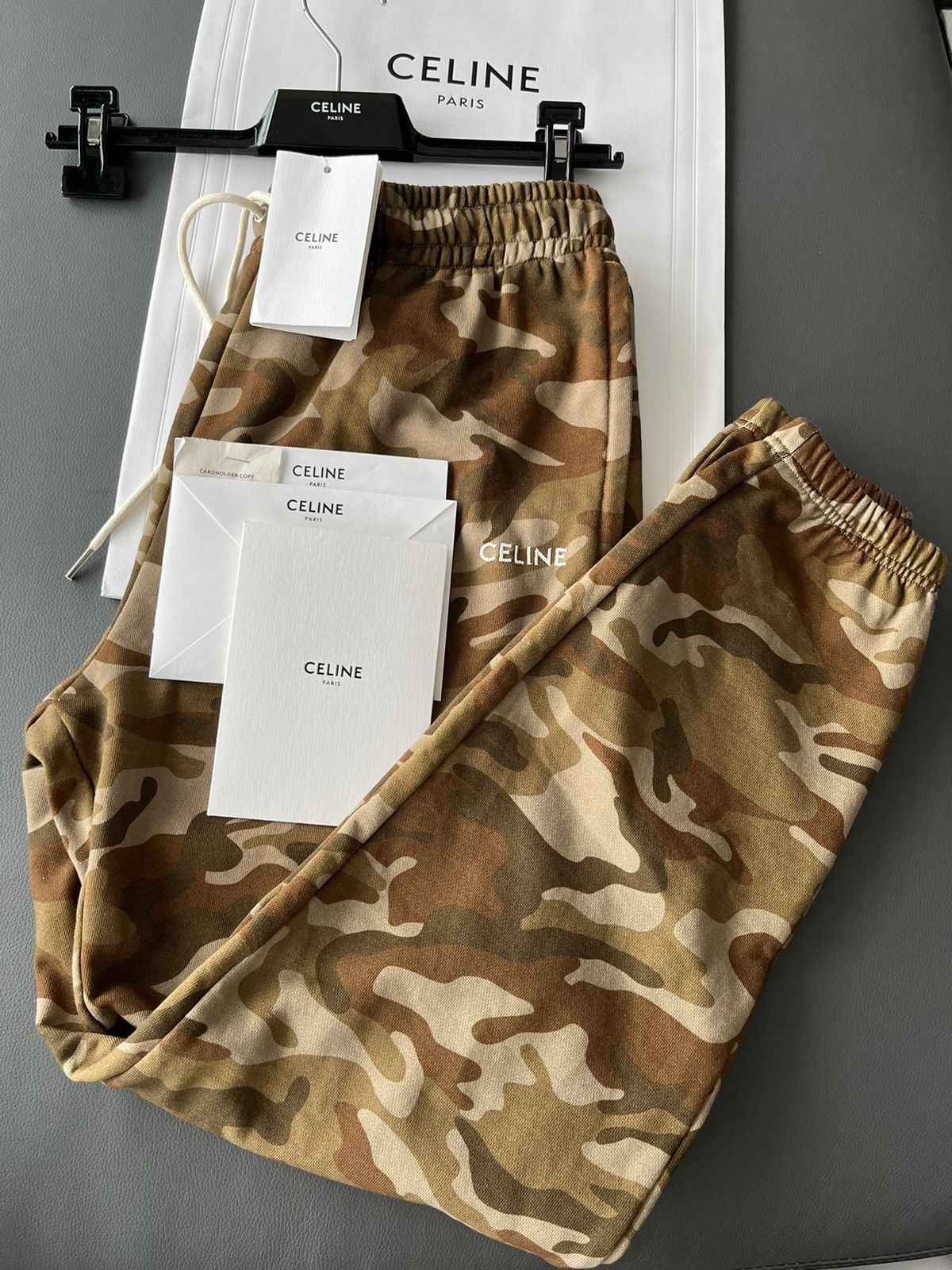 Celine × Hedi Slimane Brand New Super Runway Limited Edition Celine Logo Sweatpant Size US 34 / EU 50 - 2 Thumbnail