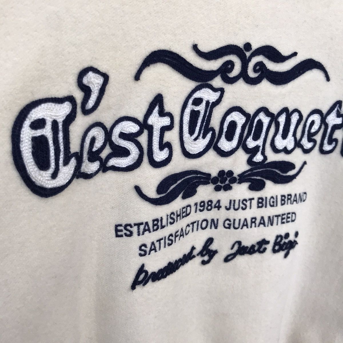 BIGI Vintage 90s Just Bigi Leather Sleeve Varsity Jacket - Rare Size US L / EU 52-54 / 3 - 11 Thumbnail