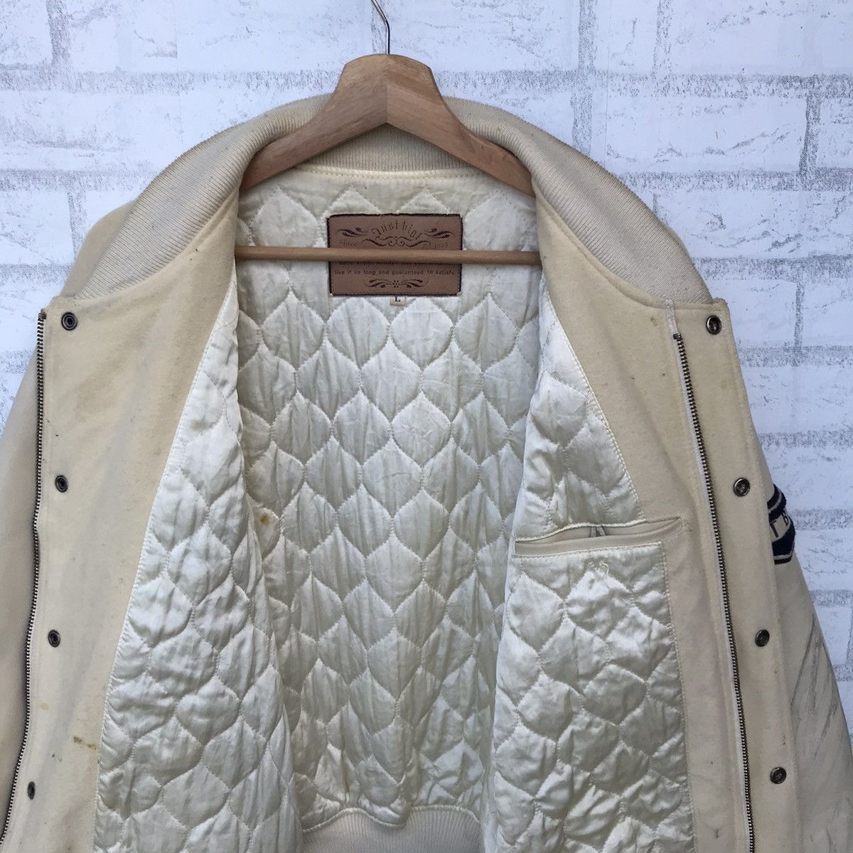 BIGI Vintage 90s Just Bigi Leather Sleeve Varsity Jacket - Rare Size US L / EU 52-54 / 3 - 7 Thumbnail