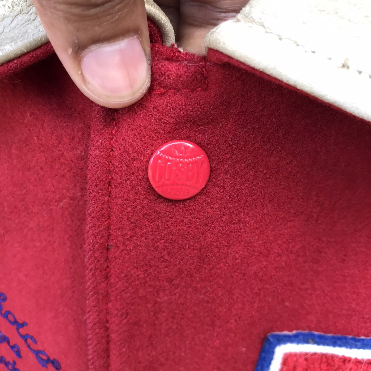 Vintage Vintage 90s Cosby Varsity Jacket Leather Sleeve Size US L / EU 52-54 / 3 - 17 Thumbnail