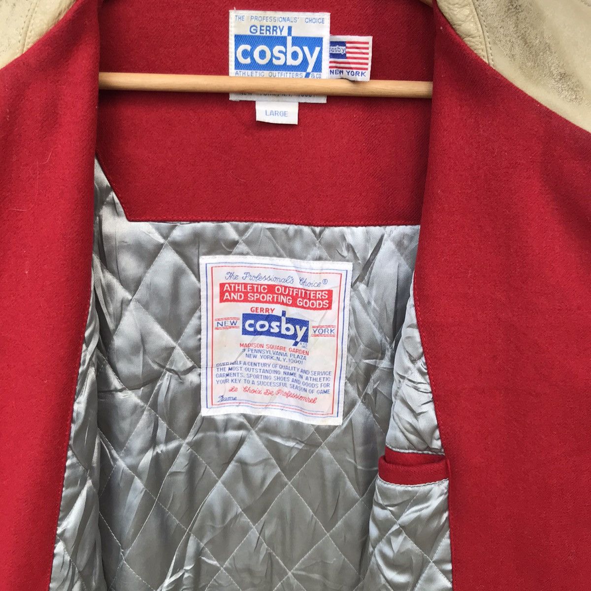 Vintage Vintage 90s Cosby Varsity Jacket Leather Sleeve Size US L / EU 52-54 / 3 - 6 Thumbnail