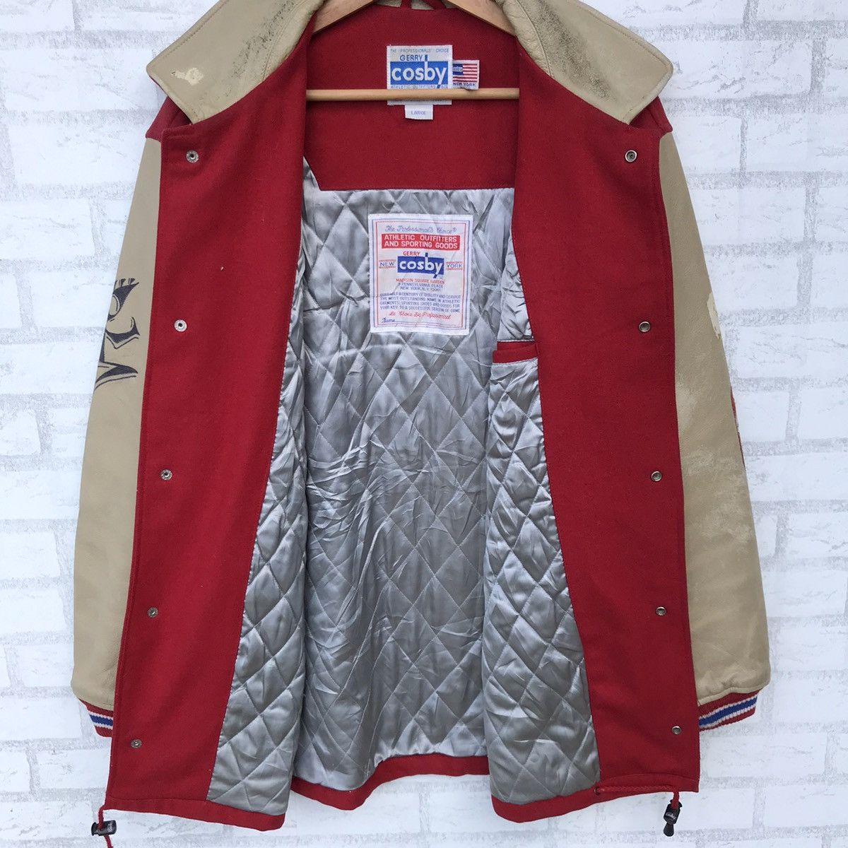 Vintage Vintage 90s Cosby Varsity Jacket Leather Sleeve Size US L / EU 52-54 / 3 - 5 Thumbnail