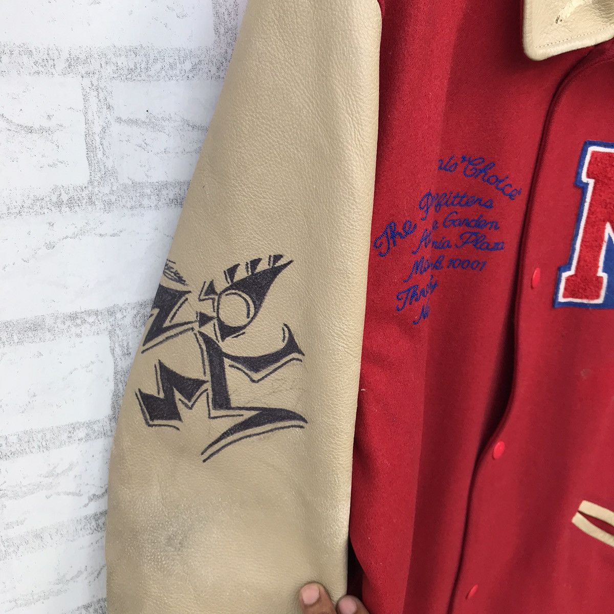 Vintage Vintage 90s Cosby Varsity Jacket Leather Sleeve Size US L / EU 52-54 / 3 - 18 Thumbnail