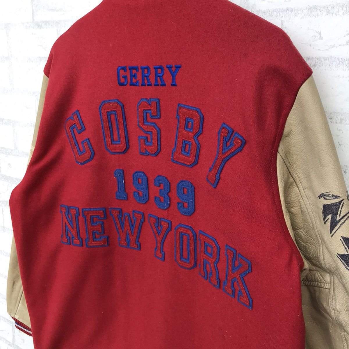 Vintage Vintage 90s Cosby Varsity Jacket Leather Sleeve Size US L / EU 52-54 / 3 - 12 Thumbnail
