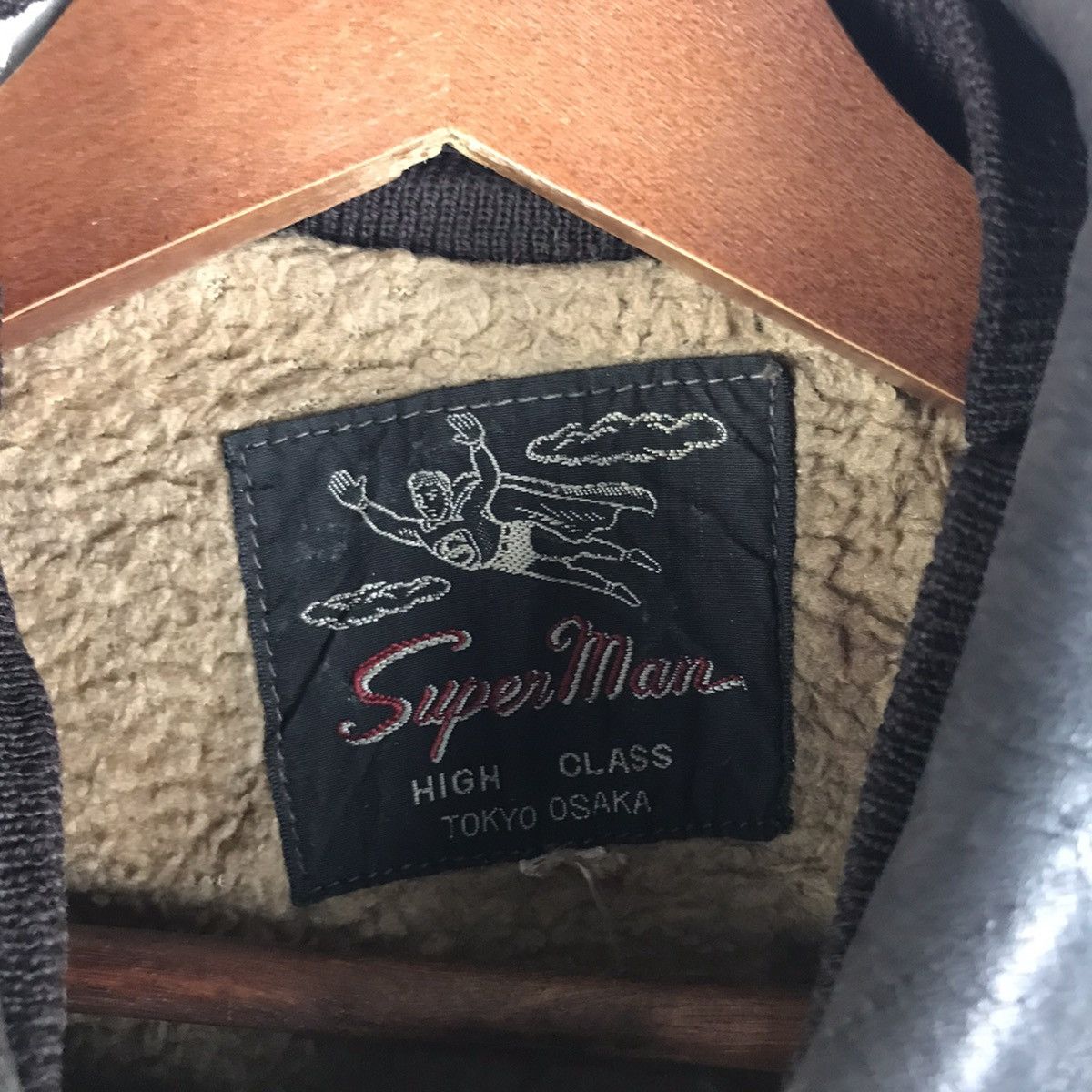 Vintage Vintage 90s Superman Sherpa Lined Leather Jacket Size US M / EU 48-50 / 2 - 2 Thumbnail