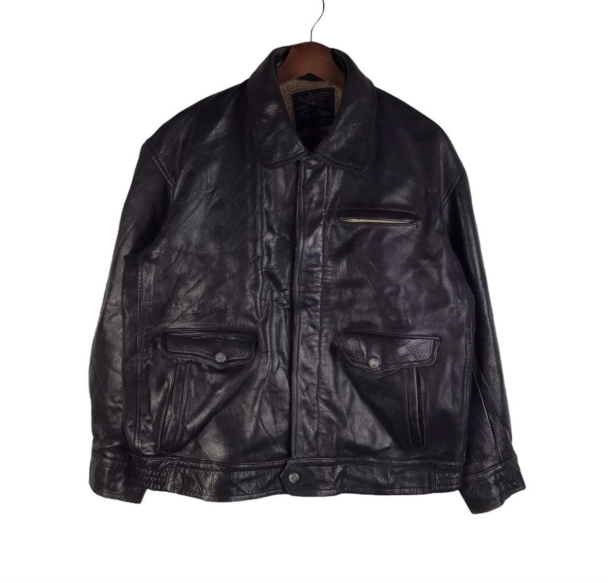 Vintage Vintage 90s Superman Sherpa Lined Leather Jacket Size US M / EU 48-50 / 2 - 1 Thumbnail