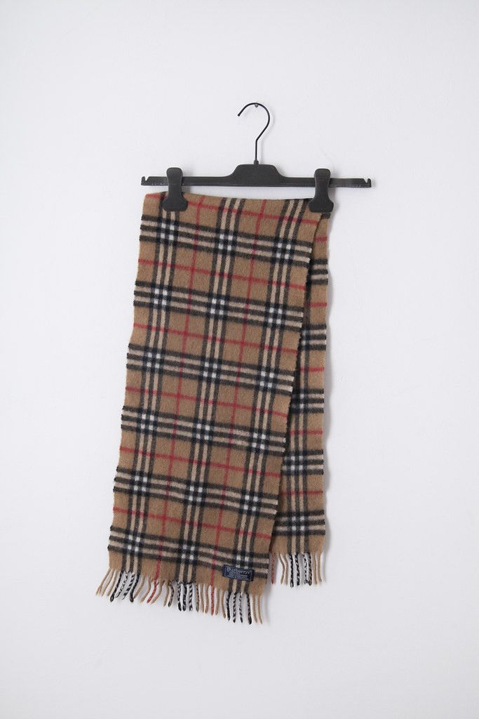 Burberry Beige cashmere tartan scarf Size ONE SIZE - 2 Thumbnail