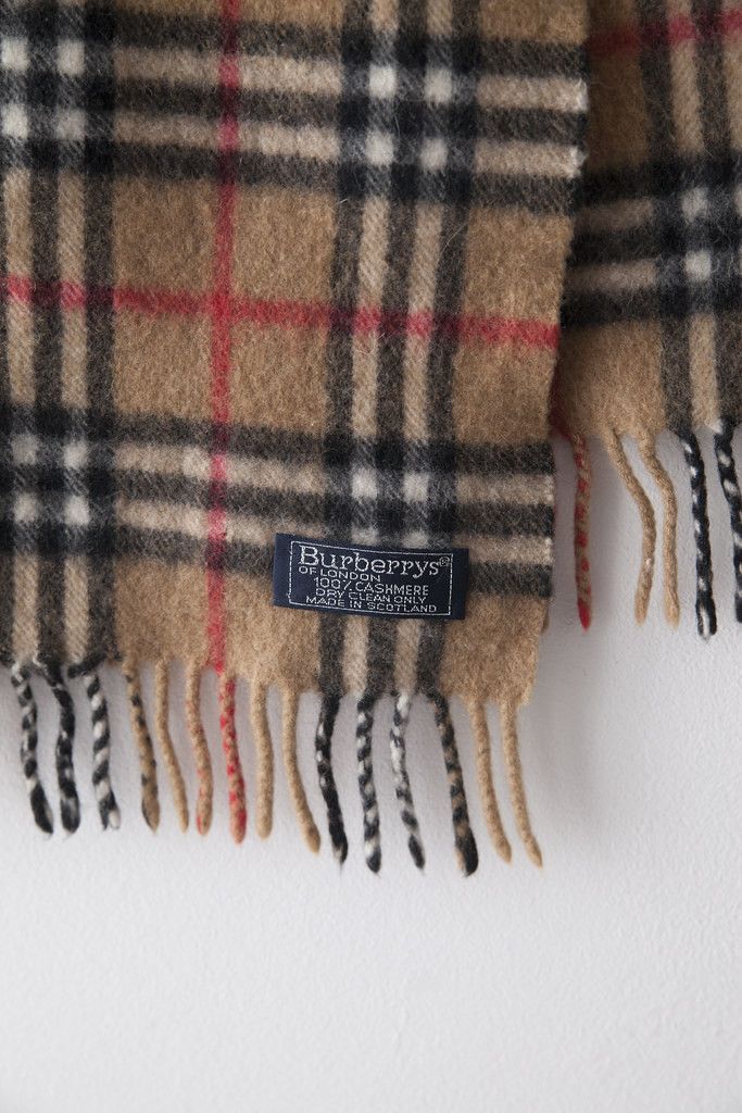 Burberry Beige cashmere tartan scarf Size ONE SIZE - 4 Thumbnail