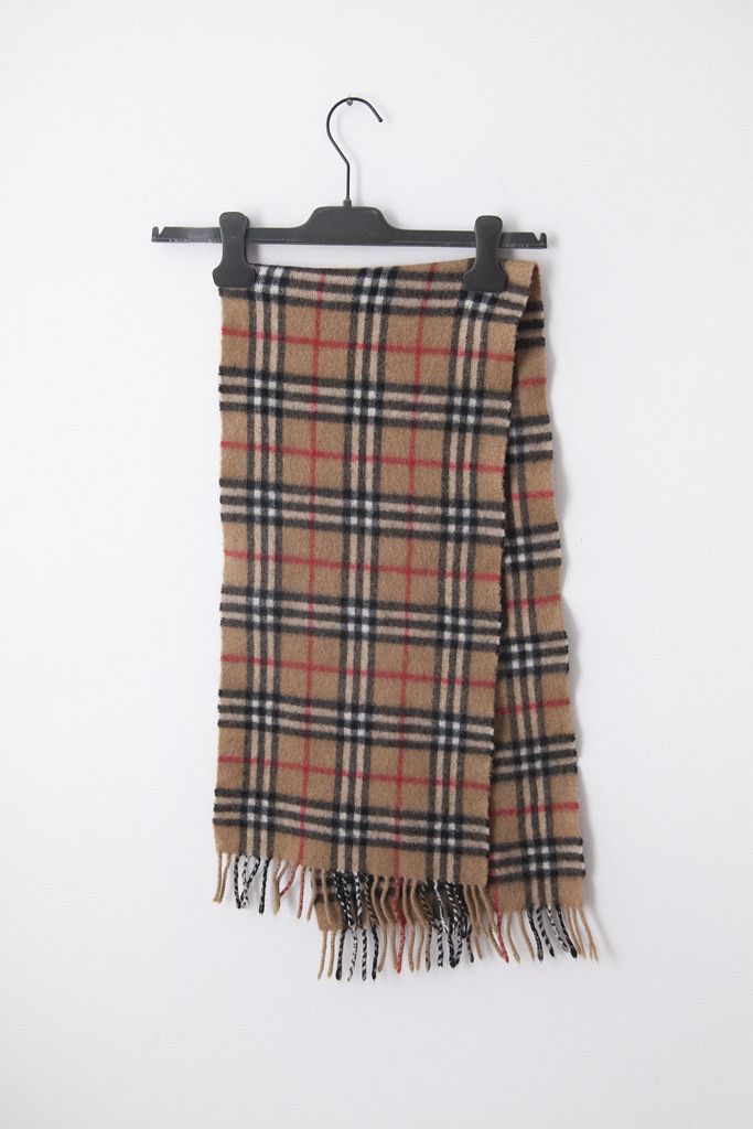 Burberry Beige cashmere tartan scarf Size ONE SIZE - 3 Thumbnail