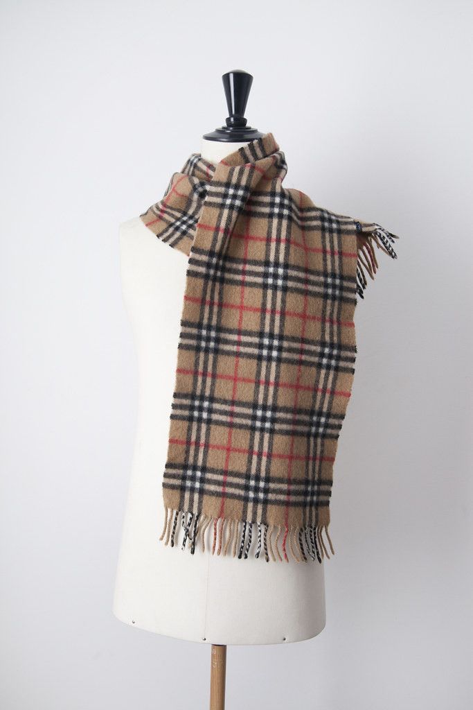 Burberry Beige cashmere tartan scarf Size ONE SIZE - 1 Thumbnail