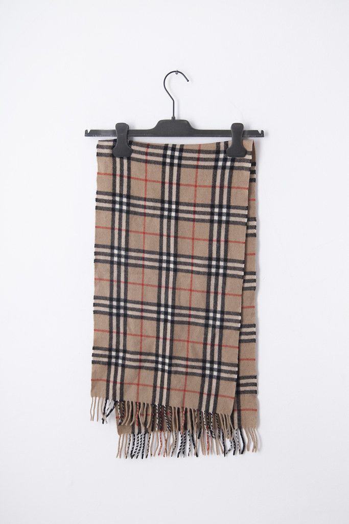 Burberry Beige cashmere tartan scarf Size ONE SIZE - 3 Thumbnail