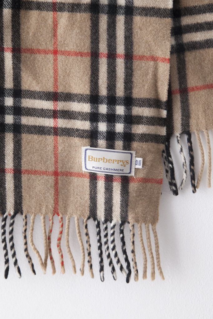 Burberry Beige cashmere tartan scarf Size ONE SIZE - 4 Thumbnail