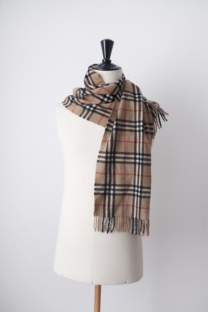 Burberry Beige cashmere tartan scarf Size ONE SIZE - 1 Thumbnail