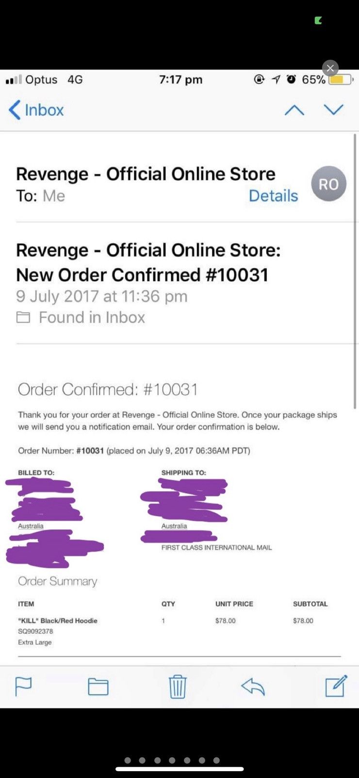 Revenge XXXTENTACION “KILL HOODIE” Size US XL / EU 56 / 4 - 6 Thumbnail
