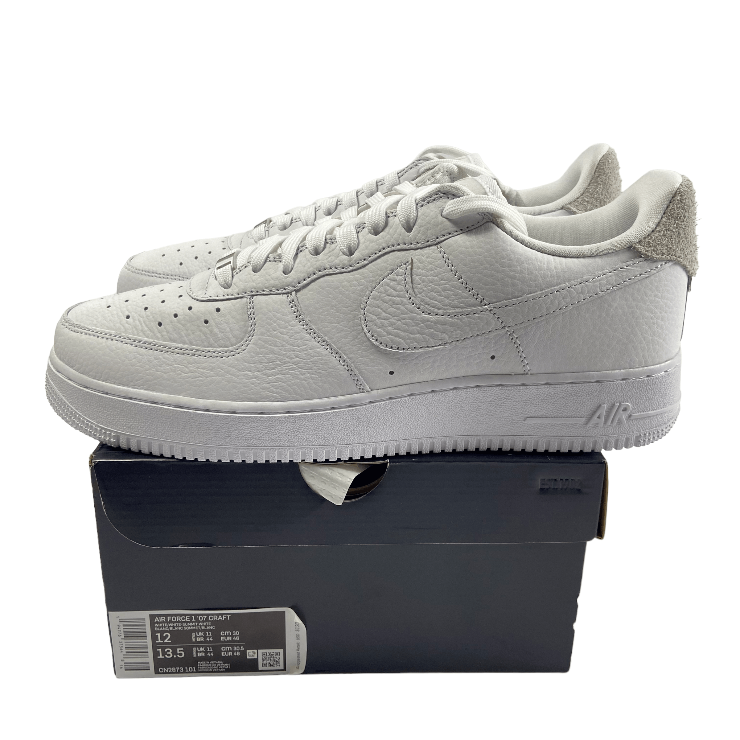 Nike NEW Nike AF1 low premium leather white Size US 12 / EU 45 - 2 Thumbnail