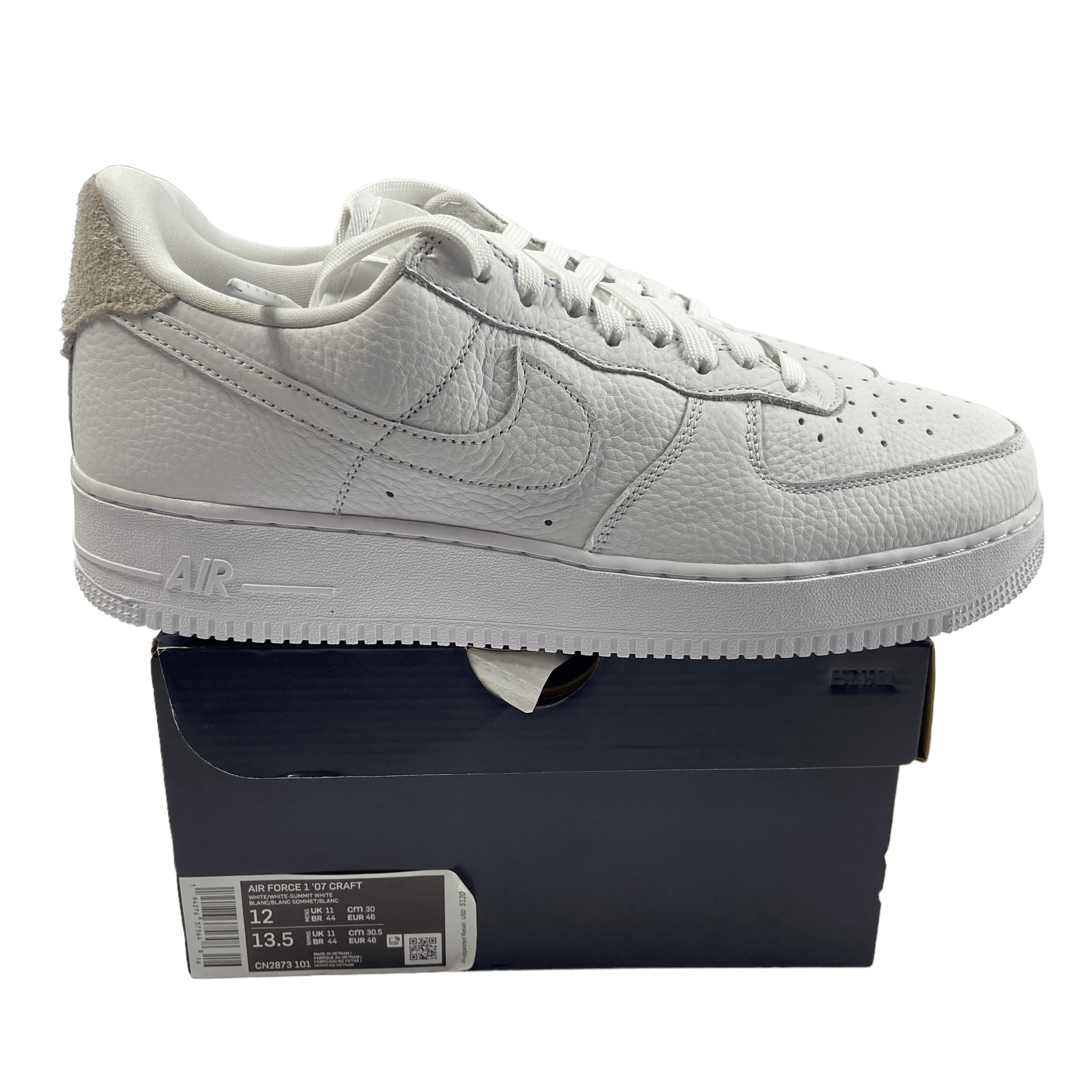 Nike NEW Nike AF1 low premium leather white Size US 12 / EU 45 - 1 Thumbnail