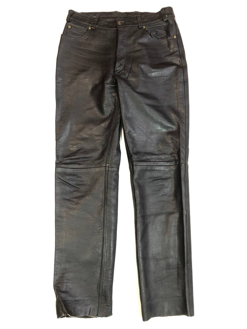 Japanese Brand Leather Pants Black Japanese Style Size US 33 - 1 Thumbnail