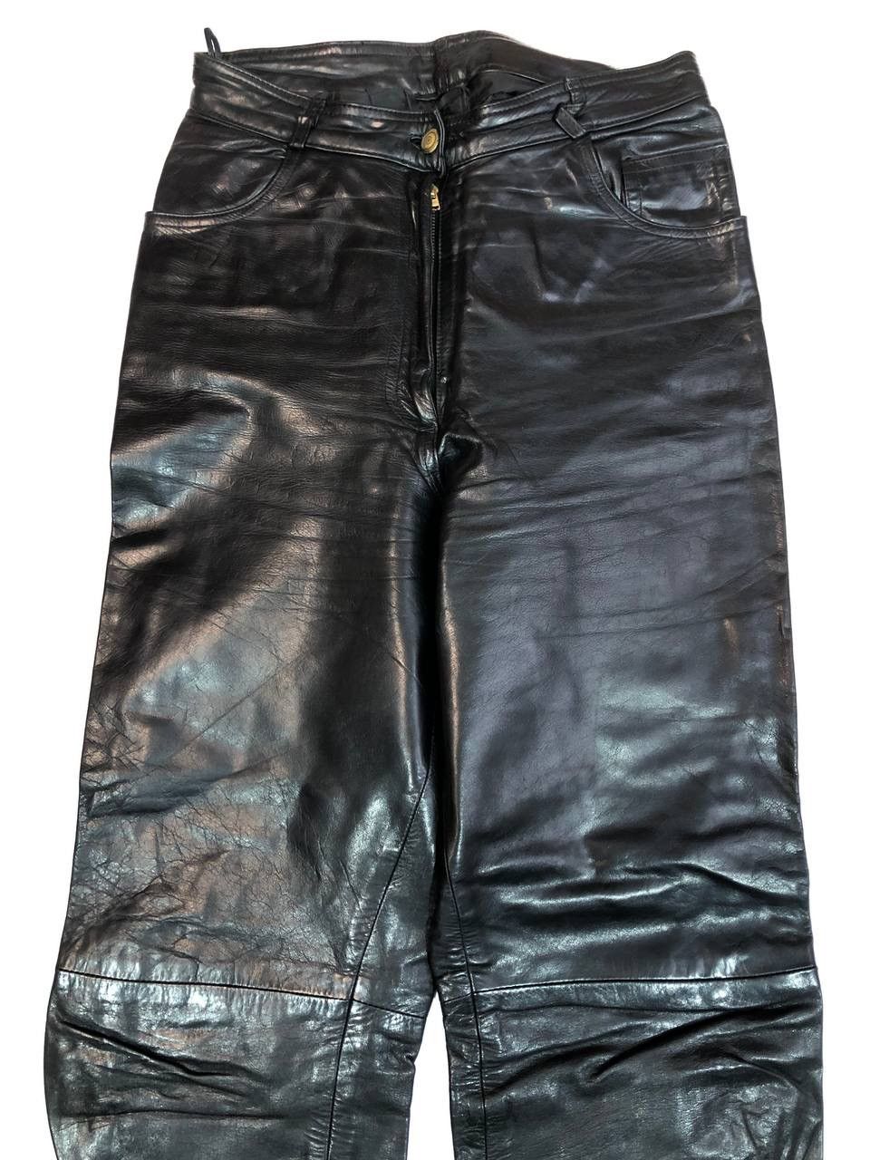 Genuine Leather × Leather × Vintage Leather Biker Pants Vintage Black Size US 28 / EU 44 - 3 Thumbnail