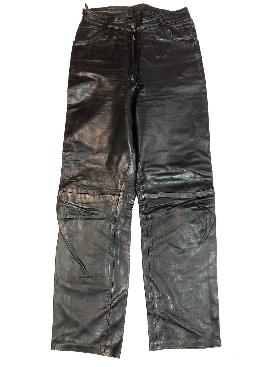Genuine Leather × Leather × Vintage Leather Biker Pants Vintage Black Size US 28 / EU 44 - 1 Thumbnail
