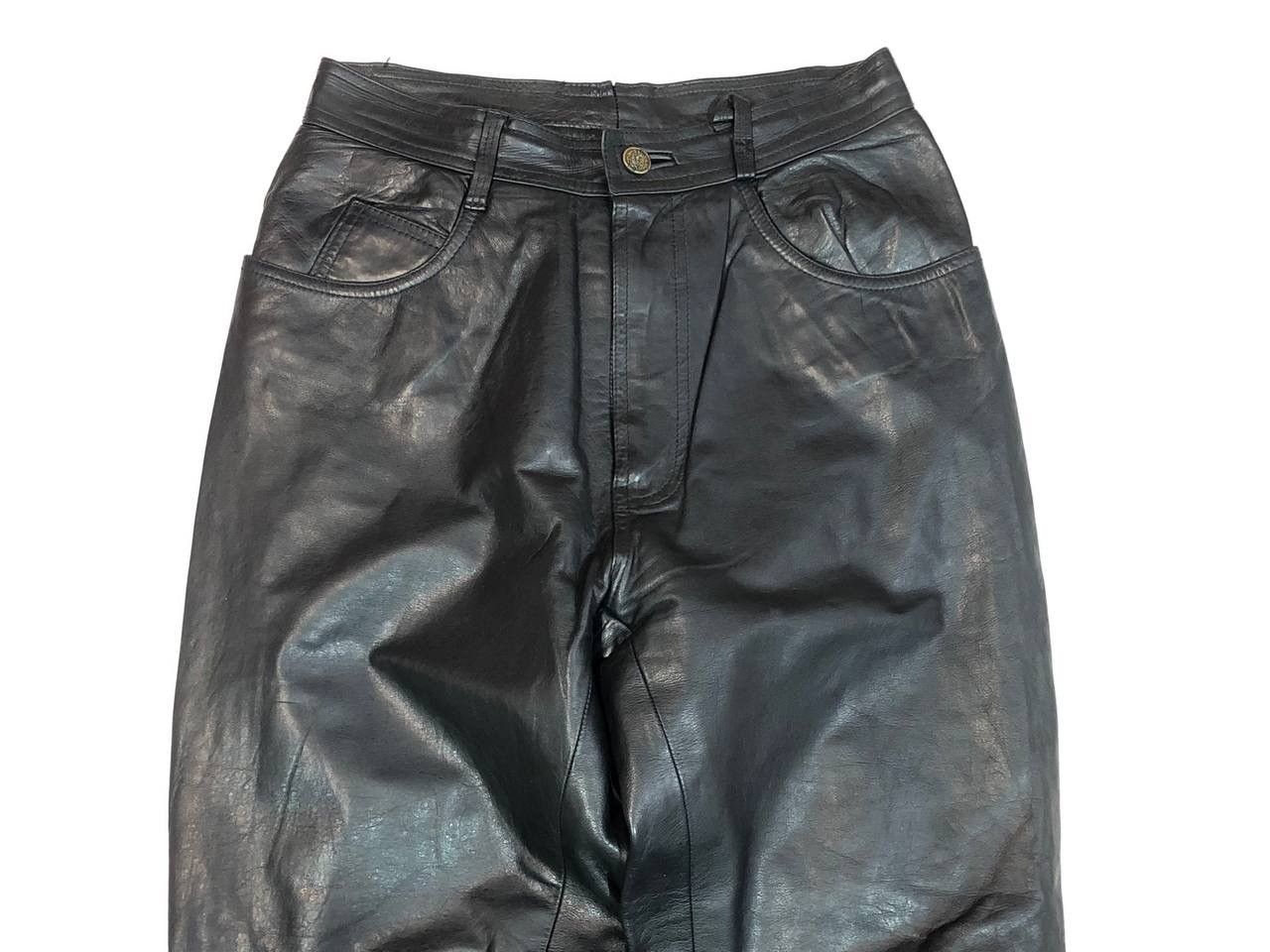 Genuine Leather × Leather × Vintage Leather Pants Vintage Black Size US 26 / EU 42 - 2 Thumbnail
