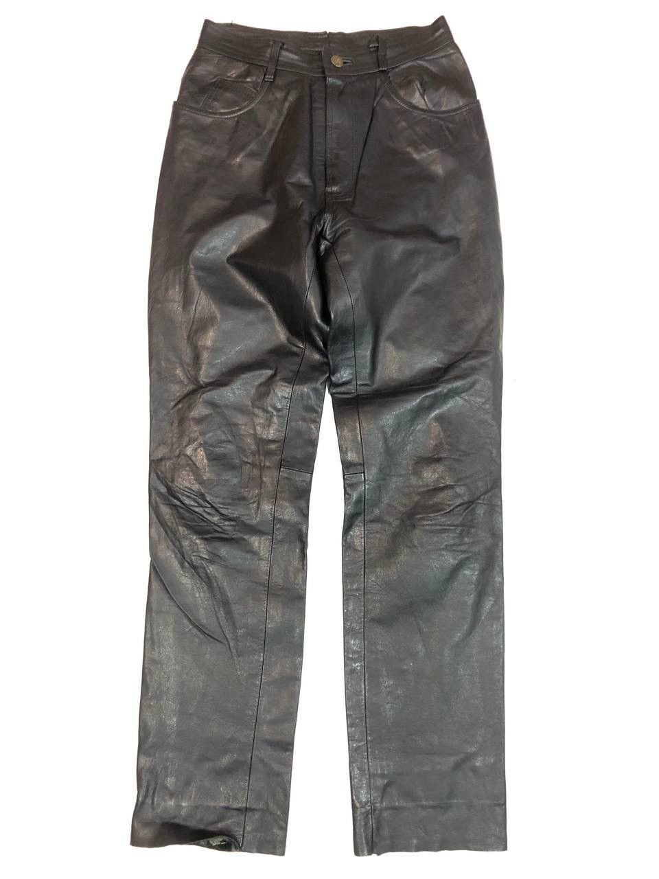 Genuine Leather × Leather × Vintage Leather Pants Vintage Black Size US 26 / EU 42 - 1 Thumbnail