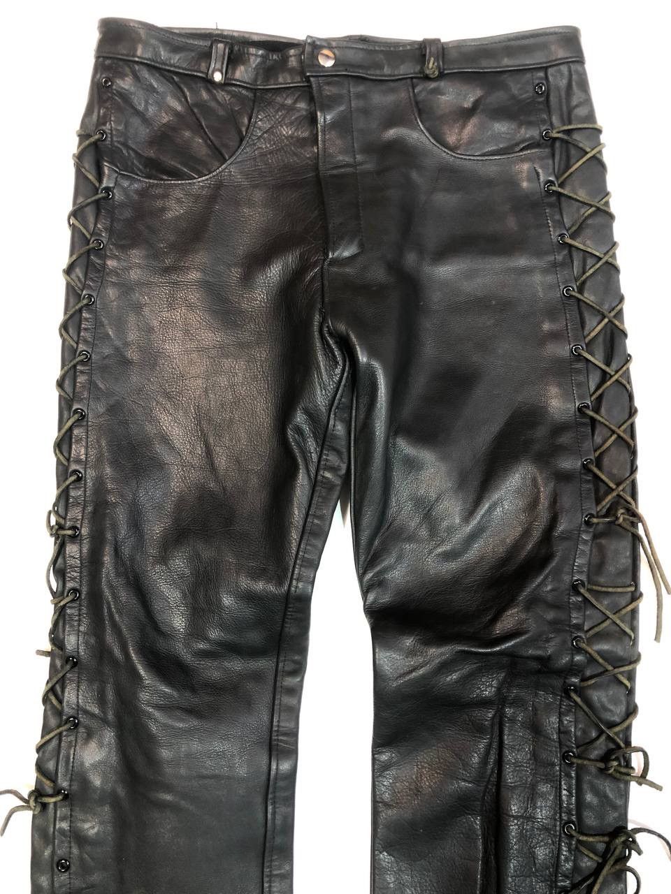 Genuine Leather × Leather × Vintage Leather Vintage Biker Pants Size US 30 / EU 46 - 2 Thumbnail