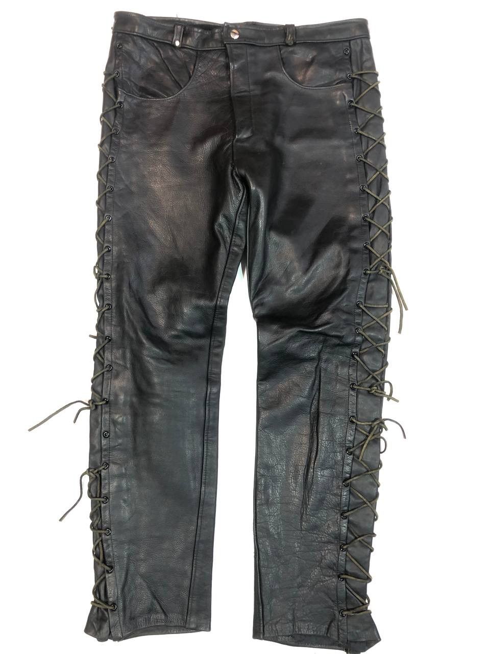 Genuine Leather × Leather × Vintage Leather Vintage Biker Pants Size US 30 / EU 46 - 3 Thumbnail