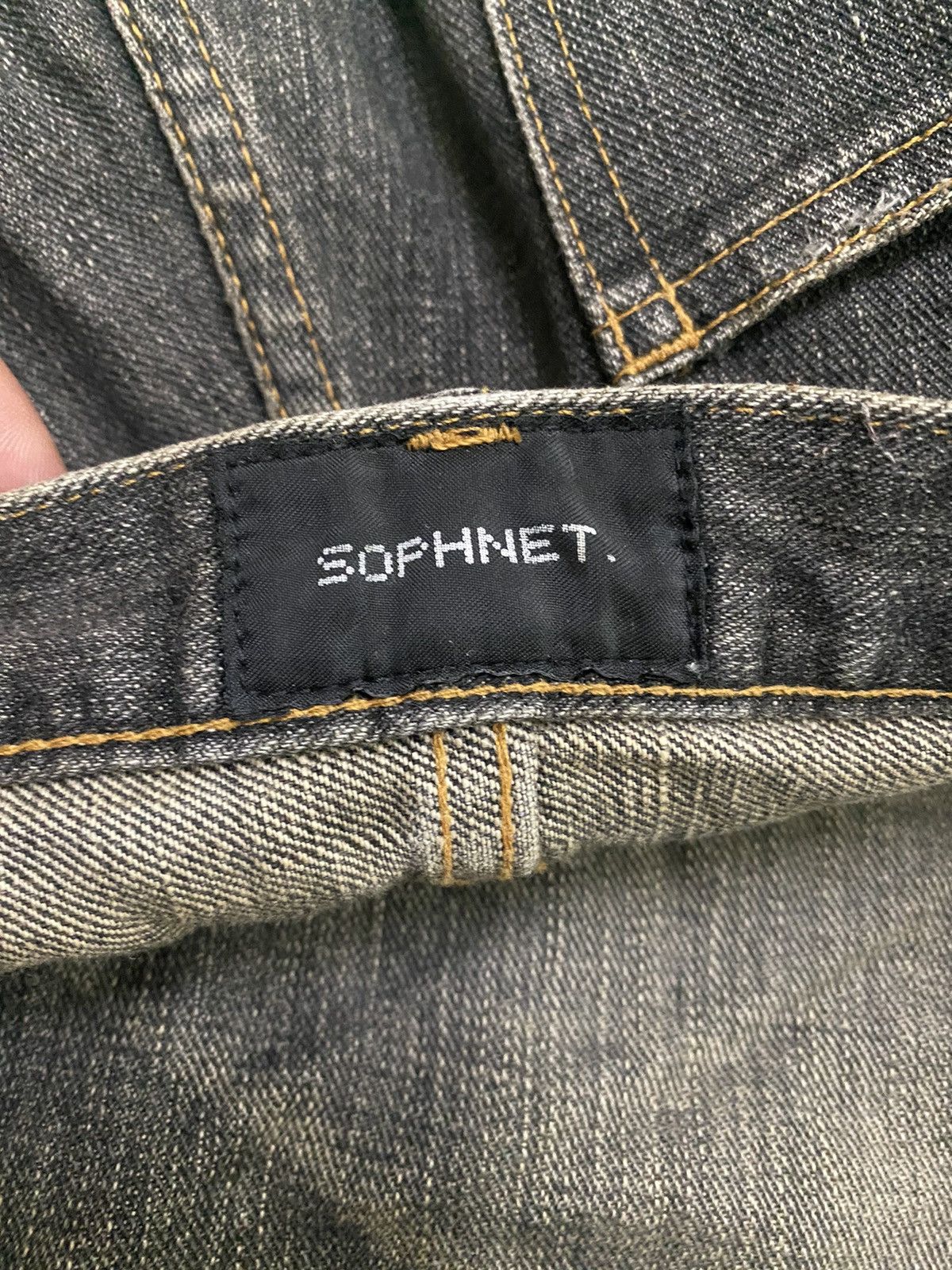 Sophnet. × uniform experiment Sophnet Phase Clawmark Leather Stripe Denim Jeans Size US 35 - 2 Thumbnail
