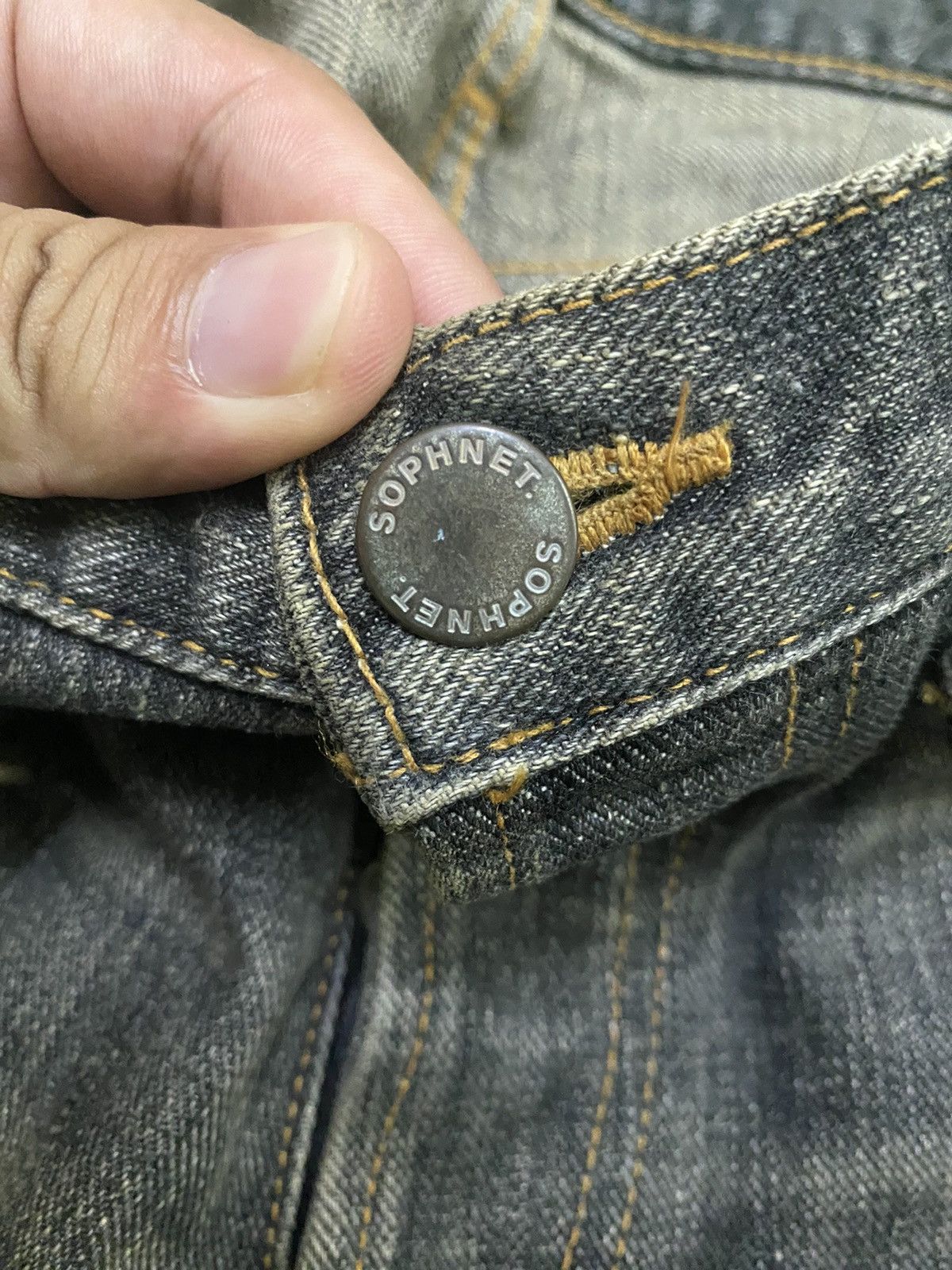 Sophnet. × uniform experiment Sophnet Phase Clawmark Leather Stripe Denim Jeans Size US 35 - 6 Thumbnail